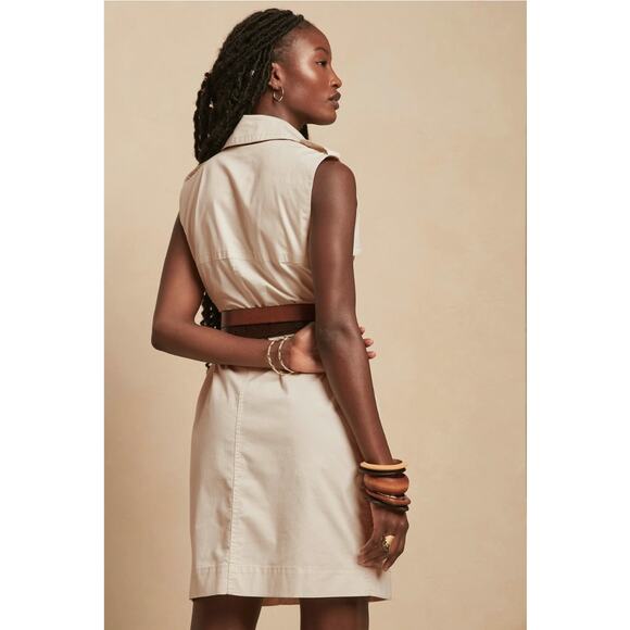 BANANA REPUBLIC NWT Trench Dress in Transition Cream White // L - Picture 3 of 11